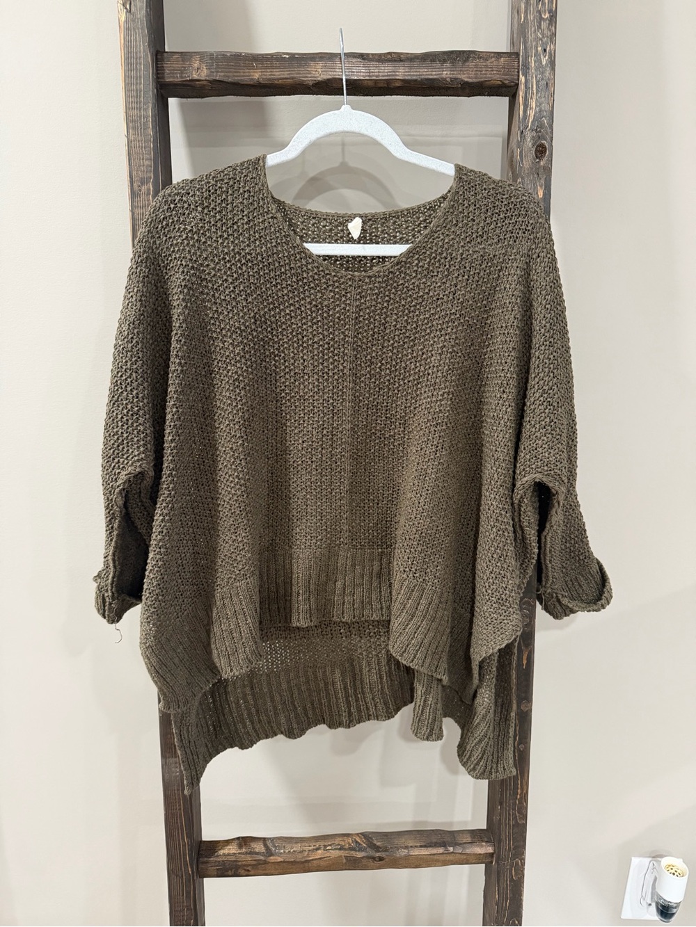 Wishlist Green High Low Hemline Knit Sweater